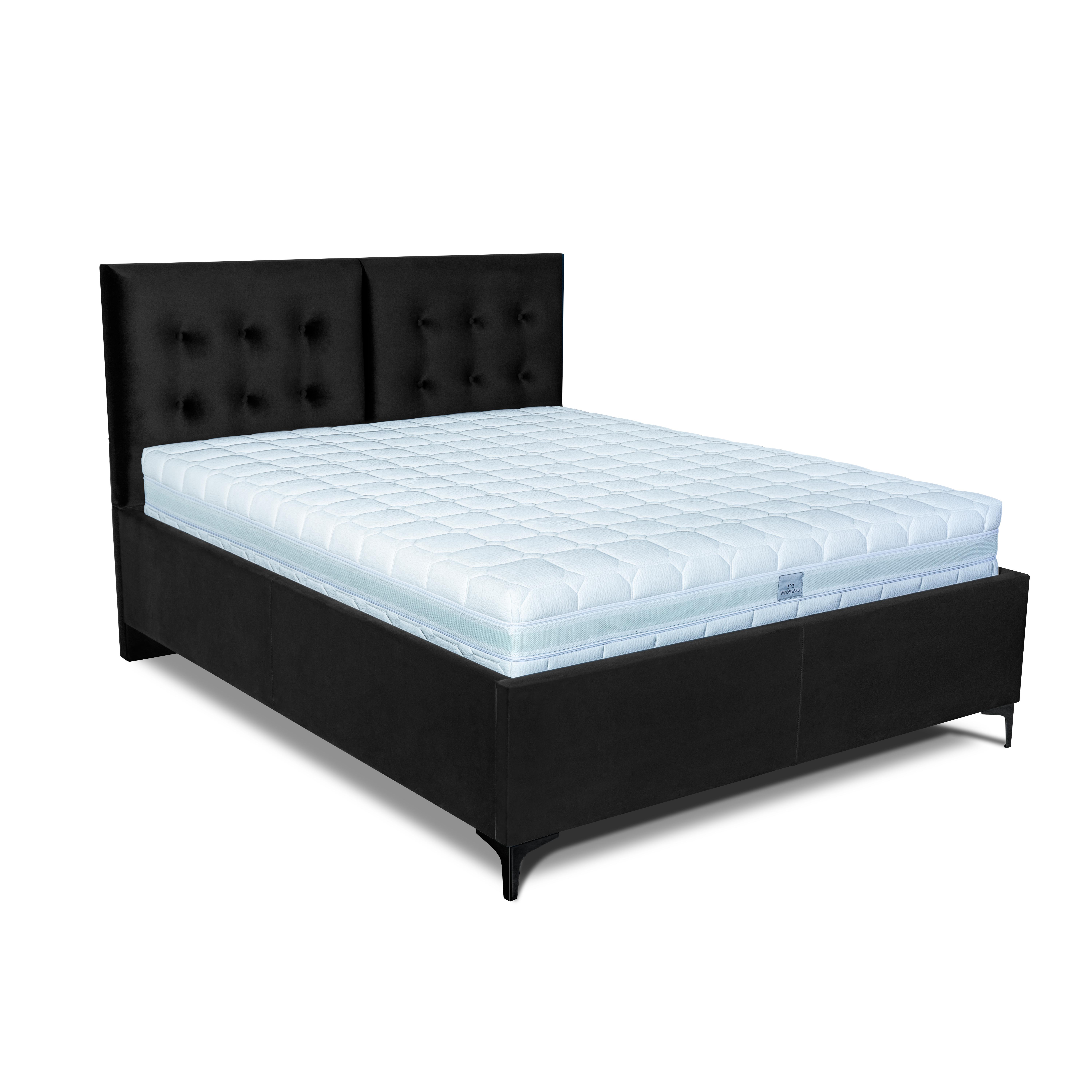 MOOD posteľ Riviera s kovovým nožným výklopom 2219/čierna
