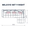 BEFAME Belavio Set 9 rohová sedačka pravá