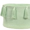 LORENA CANALS Pletený kôš Tassels Soft Mint - kôš