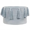 LORENA CANALS Pletený kôš Tassels Soft Blue - kôš