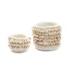 BAZAR BIZAR The Cowrie Macrame Planter - Natural M úložný kôš