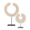 BAZAR BIZAR The Papua Shell Disc on Stand - White - M stojacia dekorácia