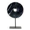 BAZAR BIZAR The Marble Disc on Stand - Black - L stojacia dekorácia