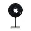 BAZAR BIZAR The Marble Disc on Stand - Black - M stojacia dekorácia