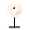 BAZAR BIZAR The Marble Disc on Stand - White - L stojacia dekorácia