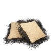 BAZAR BIZAR The Raffia Cushion Cover - Natural Black - 60x60 obliečka