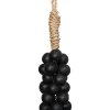 BAZAR BIZAR The Wooden Beads with Cotton Tassel - Black závesná dekorácia