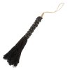 BAZAR BIZAR The Wooden Beads with Cotton Tassel - Black závesná dekorácia