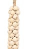 BAZAR BIZAR The Wooden Beads with Cotton Tassel - White závesná dekorácia