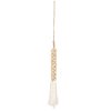 BAZAR BIZAR The Wooden Beads with Cotton Tassel - White závesná dekorácia
