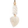 BAZAR BIZAR The Leaf & Shell Tassel - White závesná dekorácia