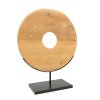 BAZAR BIZAR The Teak Disc on Stand - L stojacia dekorácia