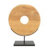 BAZAR BIZAR The Teak Disc on Stand - L stojacia dekorácia