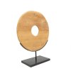 BAZAR BIZAR The Teak Disc on Stand - M stojacia dekorácia