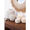 BAZAR BIZAR The Raffia Cowrie Mirror - Natural White zrkadlo