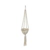 BAZAR BIZAR The Twisted Macrame Plant Holder - Natural White - S závesná dekorácia