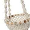 BAZAR BIZAR The Twisted Macrame Plant Holder - Natural White - M závesná dekorácia