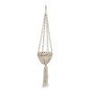 BAZAR BIZAR The Twisted Macrame Plant Holder - Natural White - M závesná dekorácia