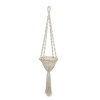 BAZAR BIZAR The Twisted Macrame Plant Holder - Natural White - L závesná dekorácia