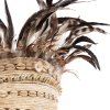 BAZAR BIZAR The Guinea Feather Hat on Stand - Natural Black stojacia dekorácia