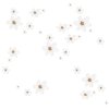 DEKORNIK Simple Graphic Flowers On White Background - Tapeta