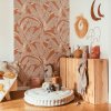 DEKORNIK Classic Big Palm Leaves Ivory Cinnamon - Tapeta