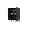 BOGART Komoda Nicole 100 2D2SZ (Farba matná čierna / zlaté nožičky)