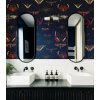 WALLCOLORS Navy Blue Butterflies Wallpaper - tapeta (POVRCH Wallstick)