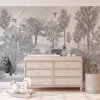 56094 vladila foggy forest faun in grey tapeta